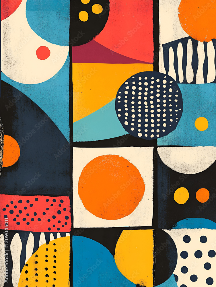 Poster abstract geometric shapes: a vibrant and captivating abstract pattern featuring bold geometric shape