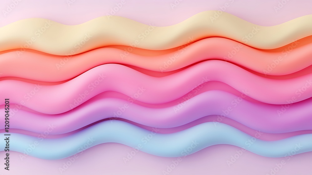 Poster soft gradient waves in pastel colors for backgrounds and textures in design projects