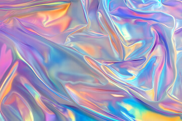 Obraz premium abstract holographic illustration. iridescent multi-colored soft film. retro futurism style. colorful simple background