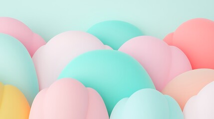 Soft Pastel Colors of Abstract Shapes with Gentle Curves and Smooth Textures in Modern Digital Art Design