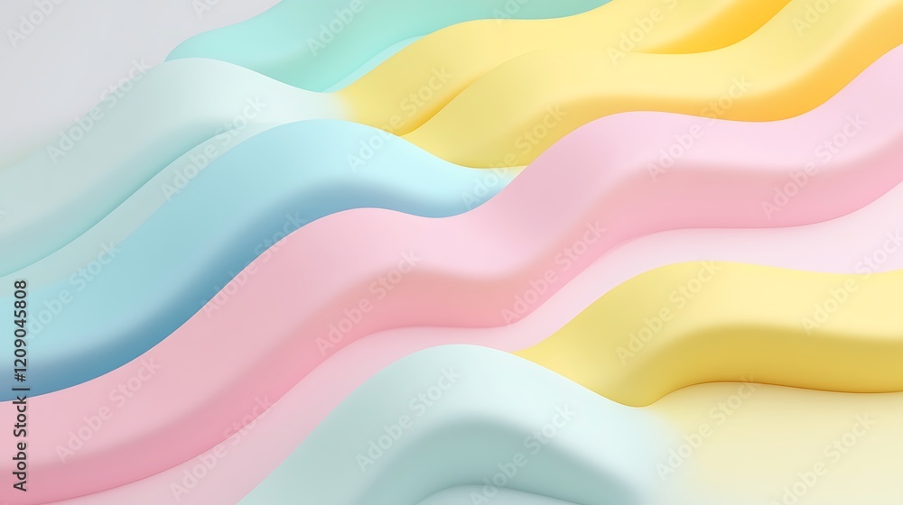 Poster soft pastel waves of color flowing in abstract design for creative backgrounds and aesthetic project