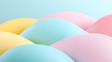 Soft Pastel Waves of Colorful Hills in Gentle Tones for Modern Background Design and Creative Projects