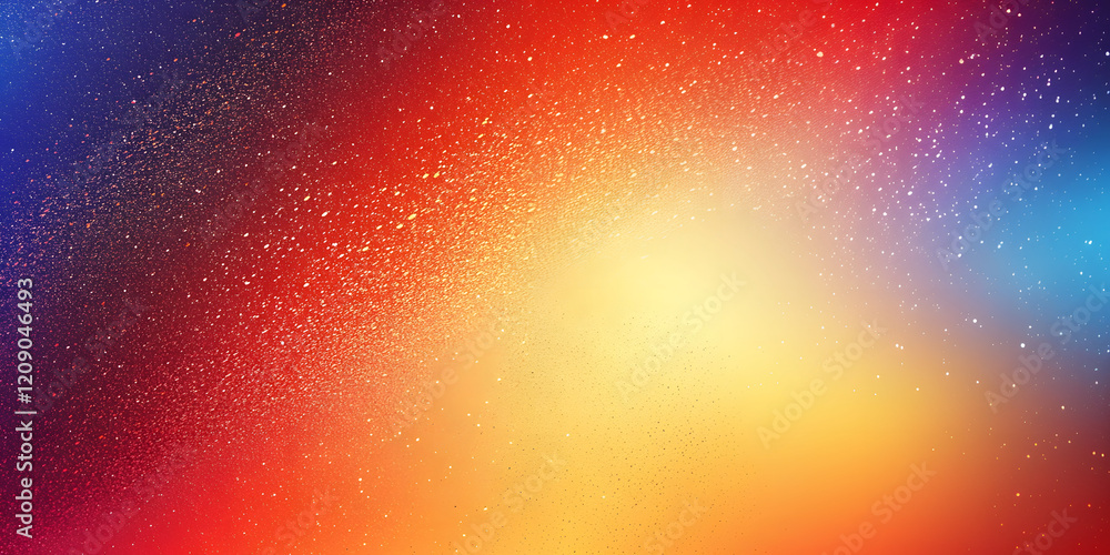 Aufkleber abstract background with a gradient of blue, yellow and red colors. colored splashes and drops of pa