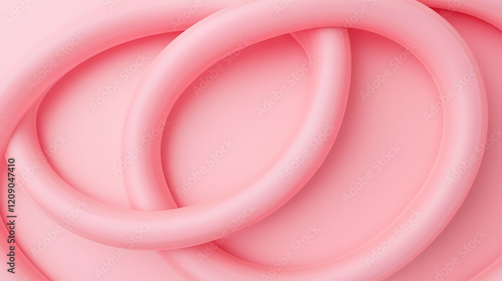 Poster soft pink round shapes background design with smooth curves and light textures for creative projects