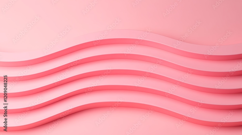 Poster soft pink waves creating layered depth and dimension in abstract background design for creative proj