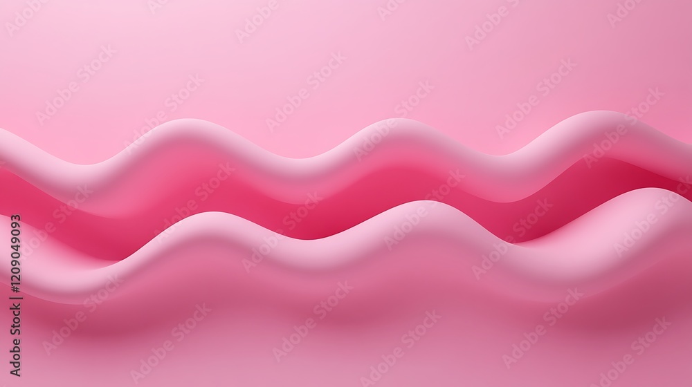 Poster soft pink waves on smooth background creating gentle flowing motion design element for abstract conc