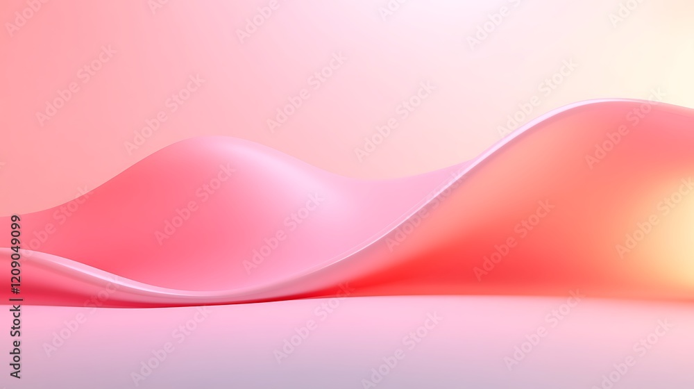 Poster soft pink waves with gentle curves and gradients for smooth abstract backgrounds and artistic design