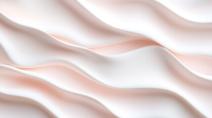 Fototapeta premium Soft Textured Waves of Elegant Fabric in Subtle Shades of White and Pink for Background or Wallpaper Use