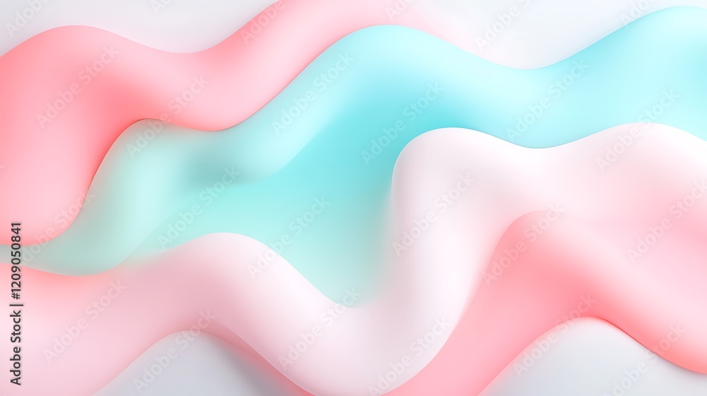Poster soft waves of pastel colors in gentle flowing patterns for modern abstract backgrounds and designs