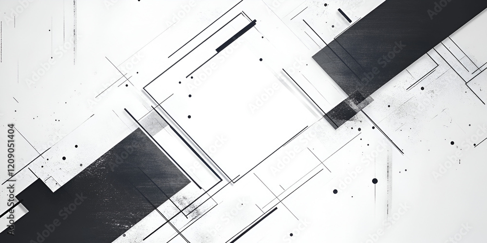 Poster abstract tech minimalism: geometric abstract background with a black and white color scheme. the ima