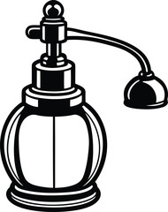 Fototapeta premium A classic perfume atomizer vector illustration, a classic perfume atomizer silhouette vector art, a classic perfume atomizer line art vector