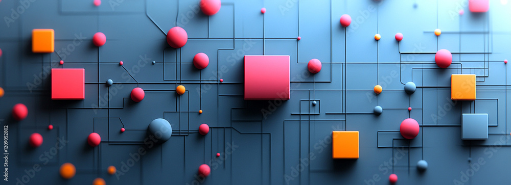 Aufkleber ai generated geometric patterns digital art abstract design tech environment aesthetic viewpoint