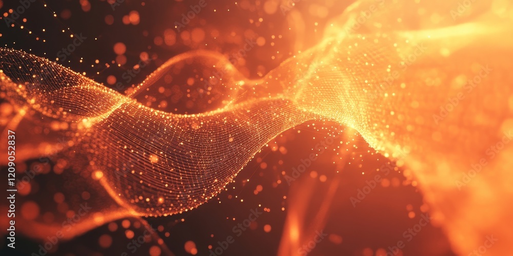 Poster abstract digital background. network connection structure. big data. futuristic abstract wave. 3d re