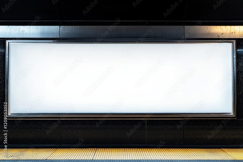 Aufkleber light box display with white blank space for advertisement. subway mock-up design. horizontal, gener
