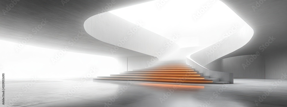 Poster minimalist architecture interior design with soft ambient light and geometric features