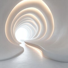 Minimalist White Interior Design with Smooth Lines and Ethereal Lighting