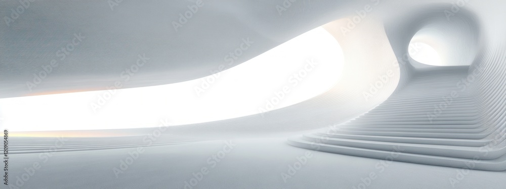 Poster minimalist architecture scene with smooth curves and natural light