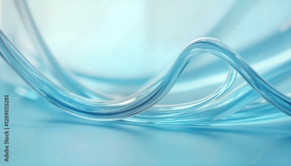 Poster closeup view of flexible transparent conductor material. modern tech material with smooth curves. co
