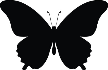 Butterfly silhouette vector, Butterfly black icon vector