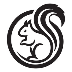 2d squirrel logo with white background