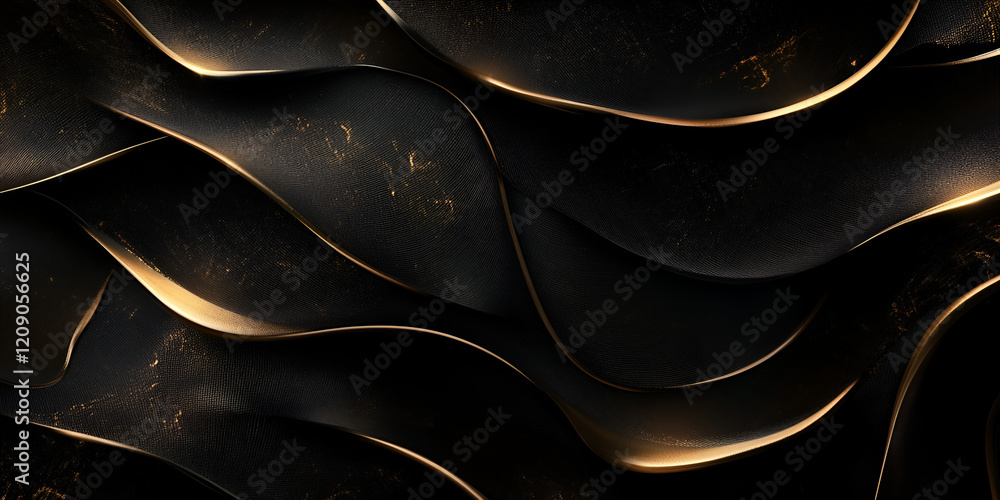 Poster abstract metallic texture: a mesmerizing abstract texture featuring a series of undulating metallic 