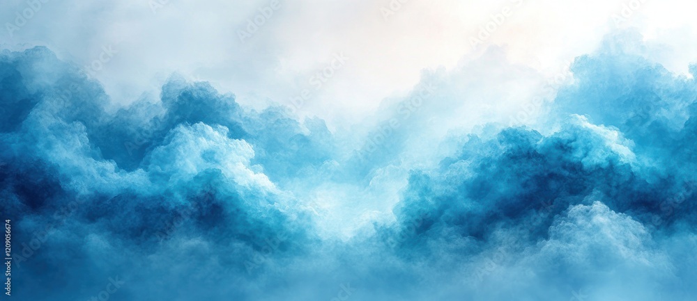 Aufkleber blue turquoise watercolor background abstract textured gradient soft hazy light distressed cloudy il