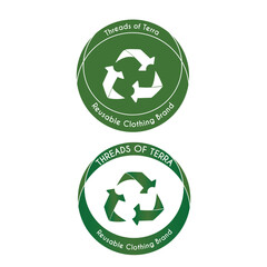 Reusable clothing brand logo design set in green and white color with editable text in Art & Illustration