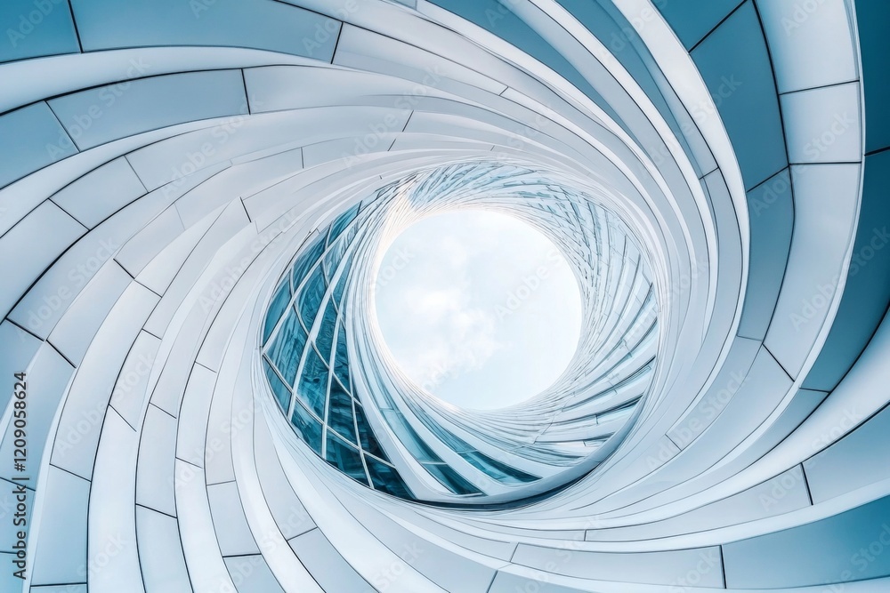 Poster white architecture circular background. modern building design, generative ai