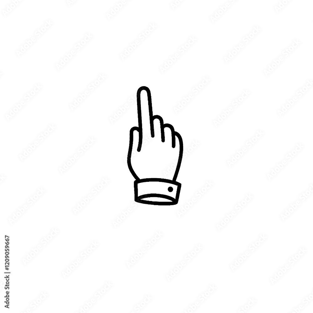 Poster simple hand pointer icon graphic design