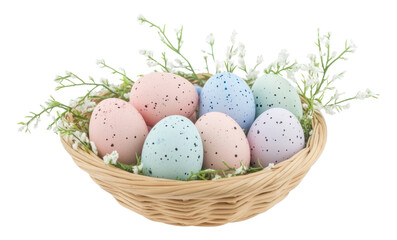 PNG Easter eggs in a basket easter colors easter eggs.