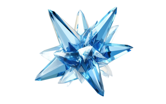 Blue star  on transparent or white background