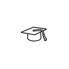 Graduation Cap Icon Simple Line Design