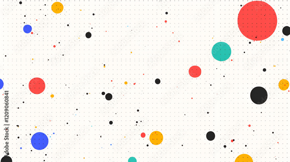 Poster abstract dotted pattern: a mesmerizing backdrop of vibrant, scattered dots in various sizes and colo