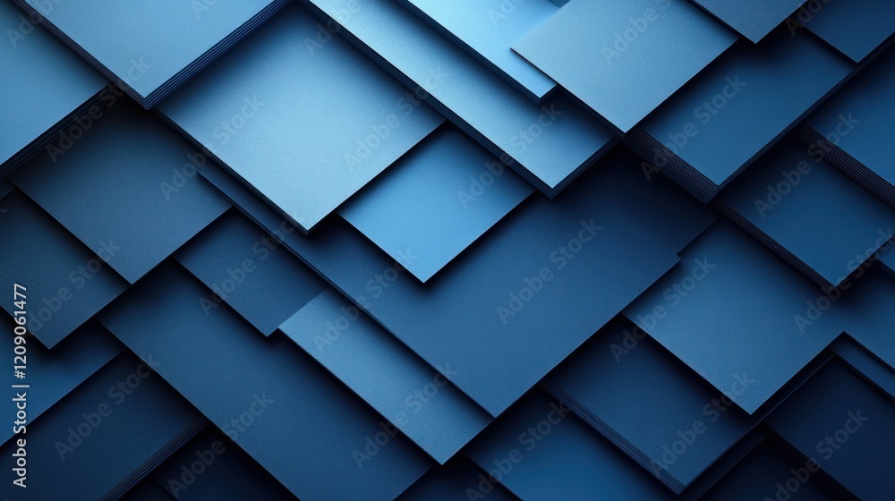 Aufkleber Abstract Blue Geometric Pattern Background with Striped Lines and Curves in Modern Digital Art Style