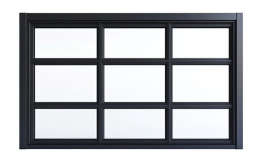 Black horizontal window on transparent or white background