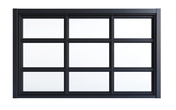 Black horizontal window on transparent or white background - Powered by Adobe