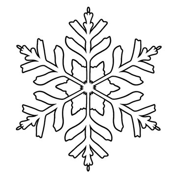 Intricate Snowflake Outline Printable for Winter Crafts