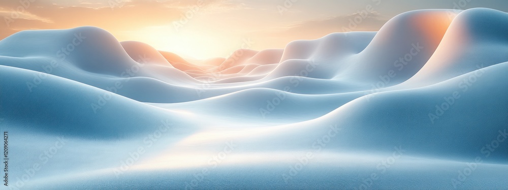Aufkleber minimalist abstract design with flowing white curves and soft ambient lighting for modern office bac