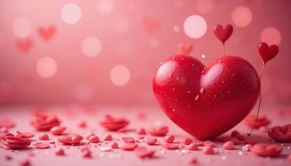 Valentine's Day Heart Background with Pink and Red Design