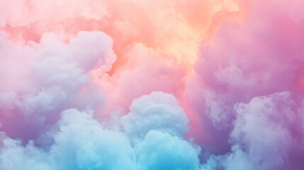 Fototapeta premium Dreamy Pastel Pink Purple and Blue Cloudscape Background Texture