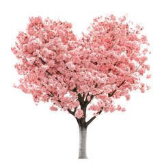 Obraz premium PNG Heart-shaped cherry blossom tree flowers romantic symbolic.