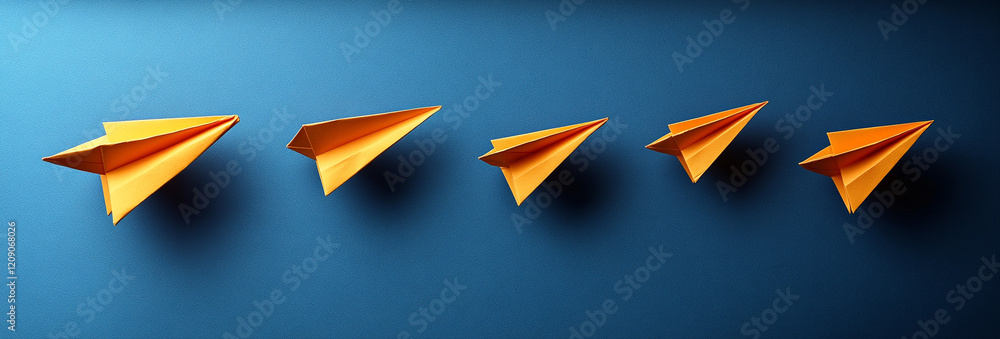 Poster ai generated journey of paper planes flight patterns studio digital artwork minimalist side view inn
