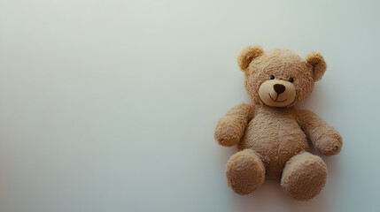 Sweet Dreams Teddy: A light brown teddy bear sits serenely, inviting feelings of warmth, comfort, and nostalgia. Perfect for projects related to childhood, innocence, and comfort.