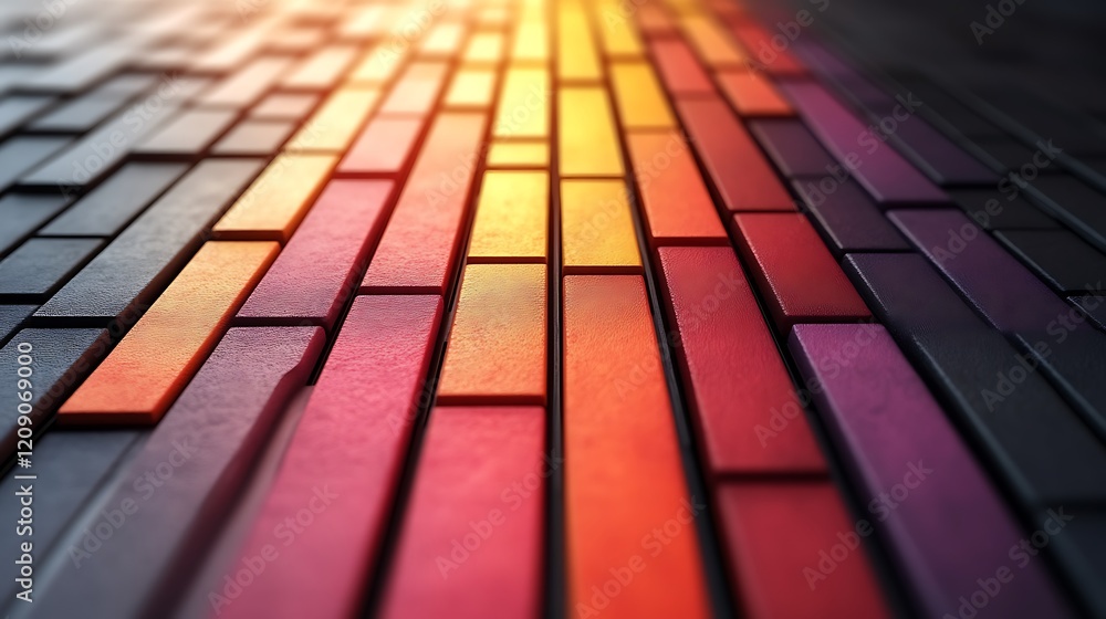 Poster colorful rectangular blocks gradient pattern design