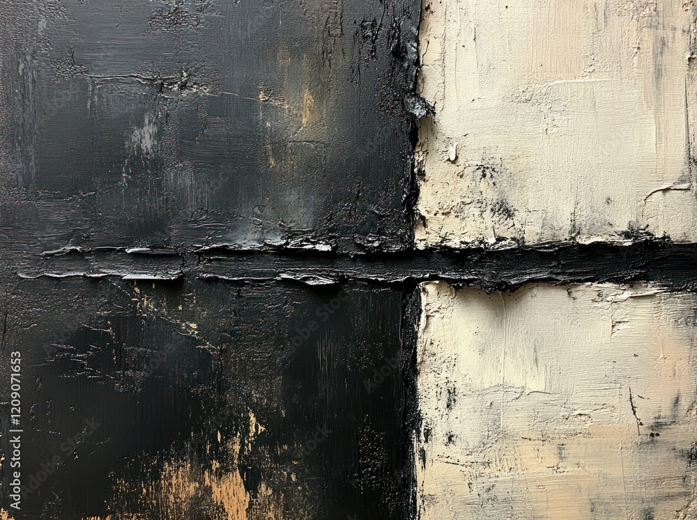 Poster abstract expressionist grunge texture with black lines on white background high contrast design elem