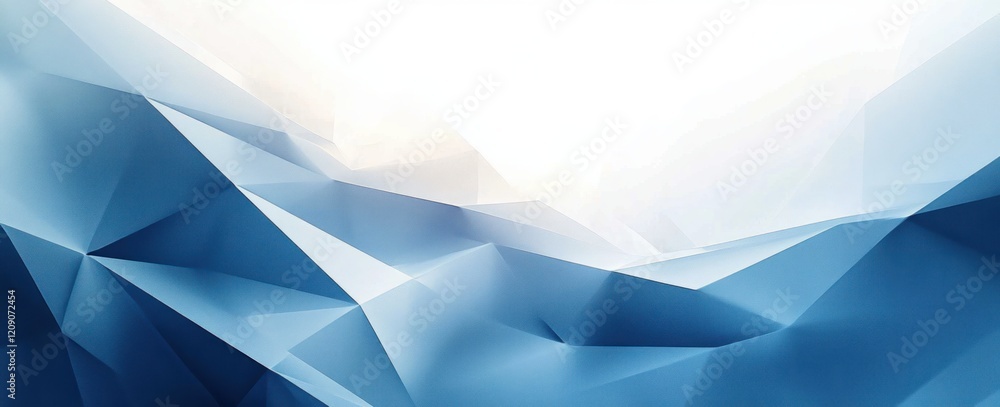 Aufkleber blue and white abstract geometric art pattern with dynamic shapes and minimalist design for modern b
