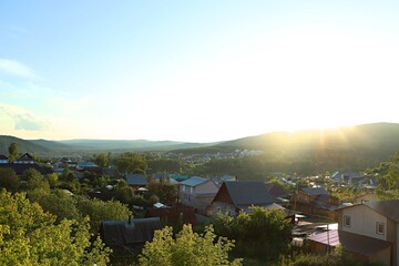 Landscape, view of the slopes of the South Ural Mountains