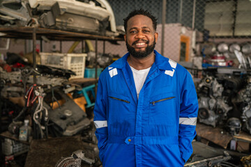 Team Auto mechanic are checking and repair maintenance auto engine is problems at car repair shop.