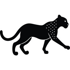 Cheetah silhouette Quality full vector illustration of a cheetah on a white background