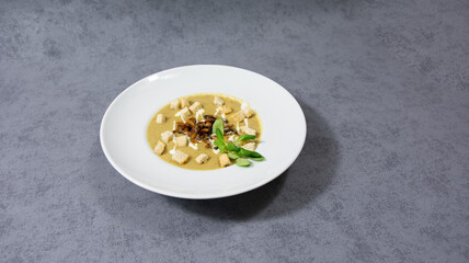 cream soup, creamy tasty lunch